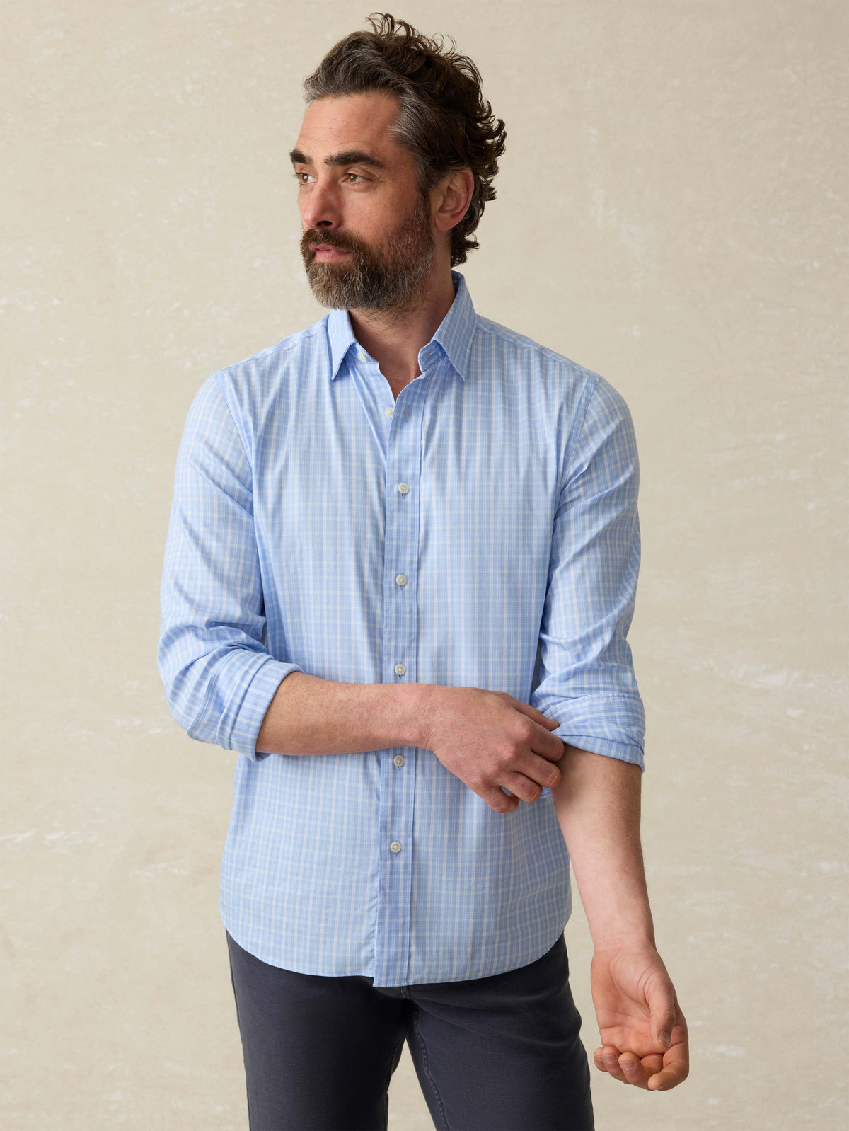 Faherty The Movement Shirt - Sky Shore Plaid