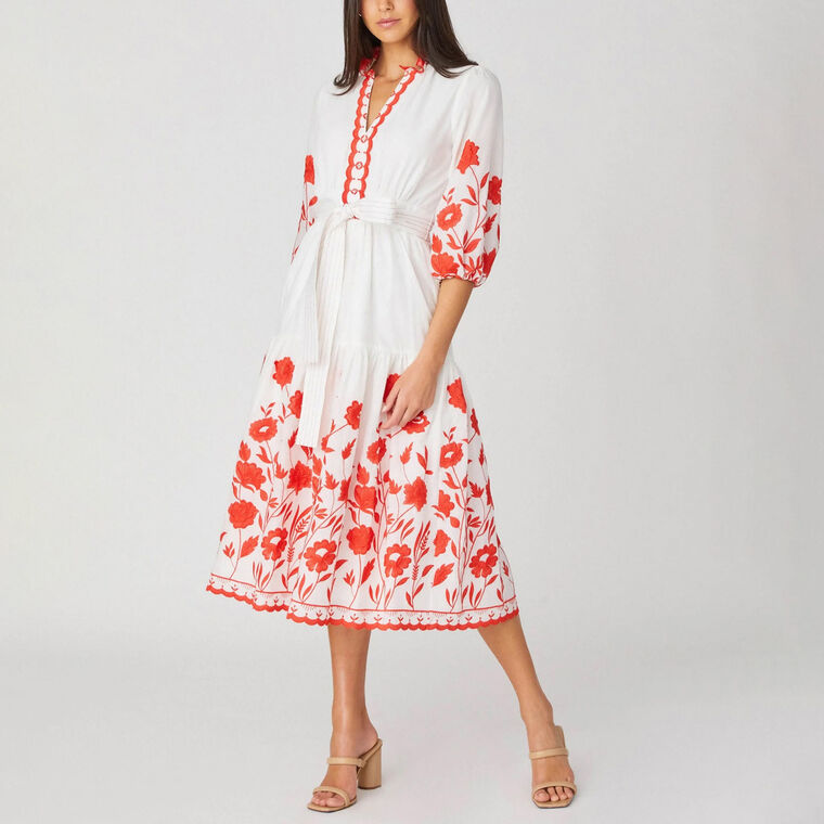 Shoshanna Santiago Dress Optic White/Red