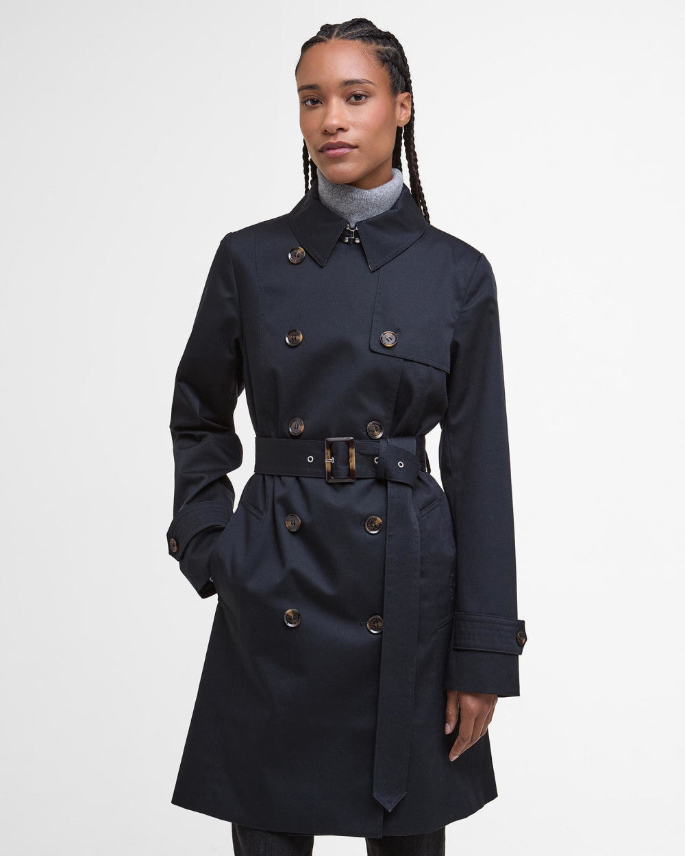 Barbour Short Greta Showerproof Jacket Navy