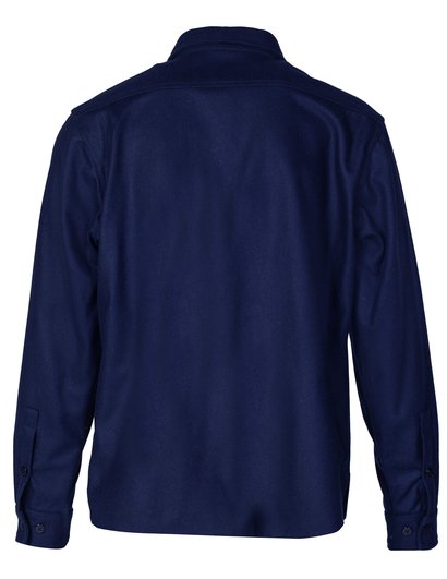 【schott】Melton cpo shirt embroidery Schott NYC Mens CPO Wool Shirt - Blue - Murray's Toggery Shop