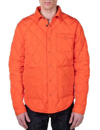 Schott NYC Quilted Shirt Jacket - Orange