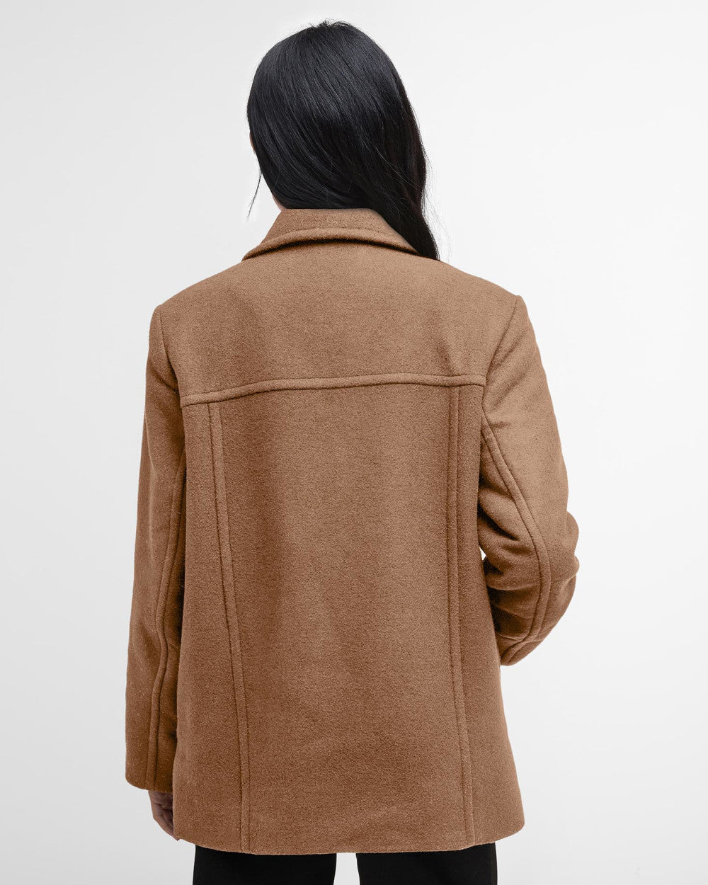 Barbour Indie Military Wool Peacoat Camel/Hessian Tartan