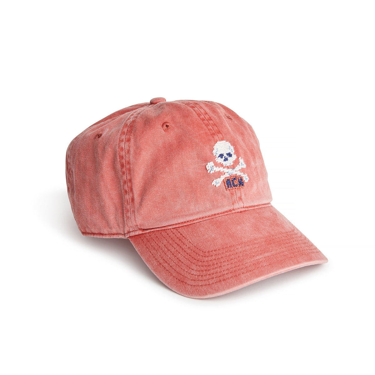 Smathers &amp; Branson Jolly Roger Skull ACK Nantucket Reds® Needlepoint Hat