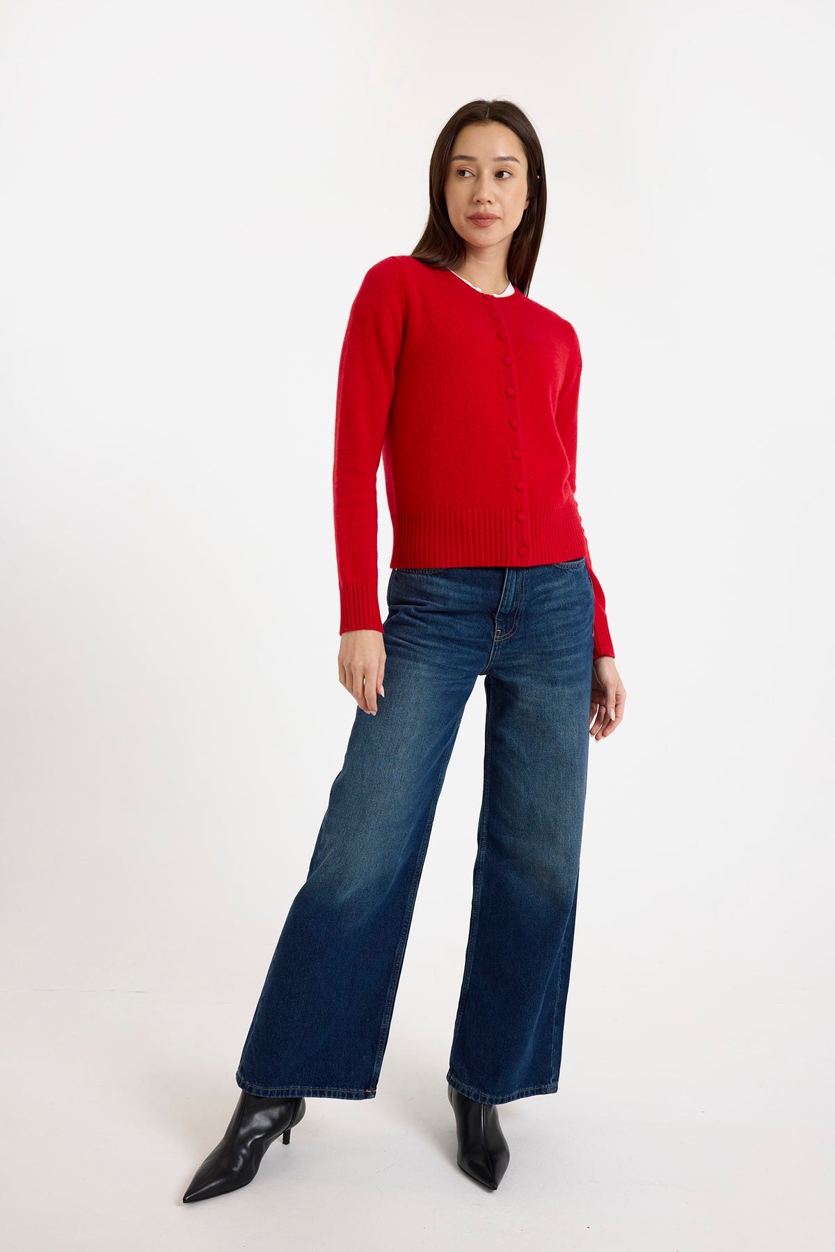 Brodie Cashmere Niamh Cardigan Sweater Red