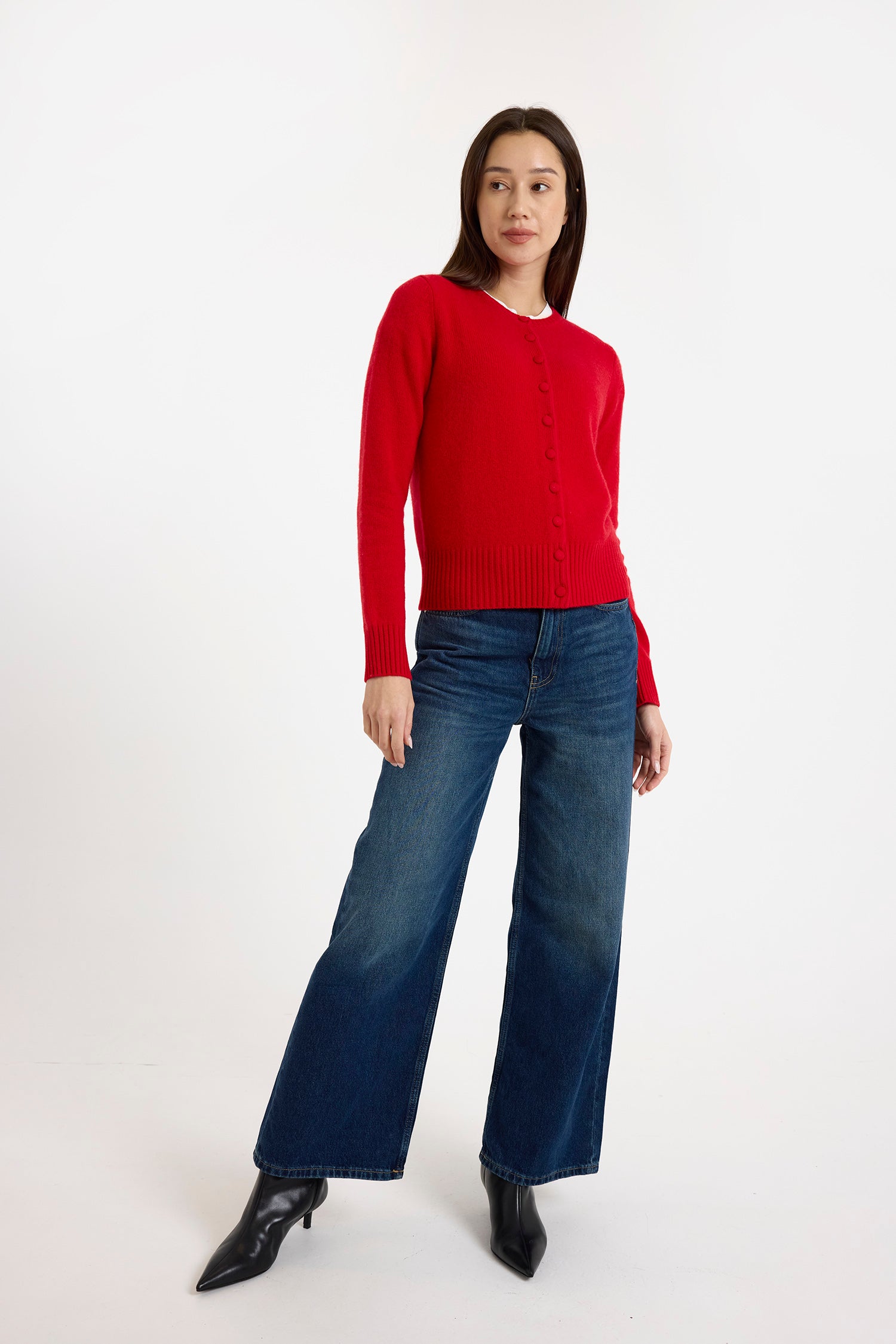 Brodie Cashmere Niamh Cardigan Sweater Red