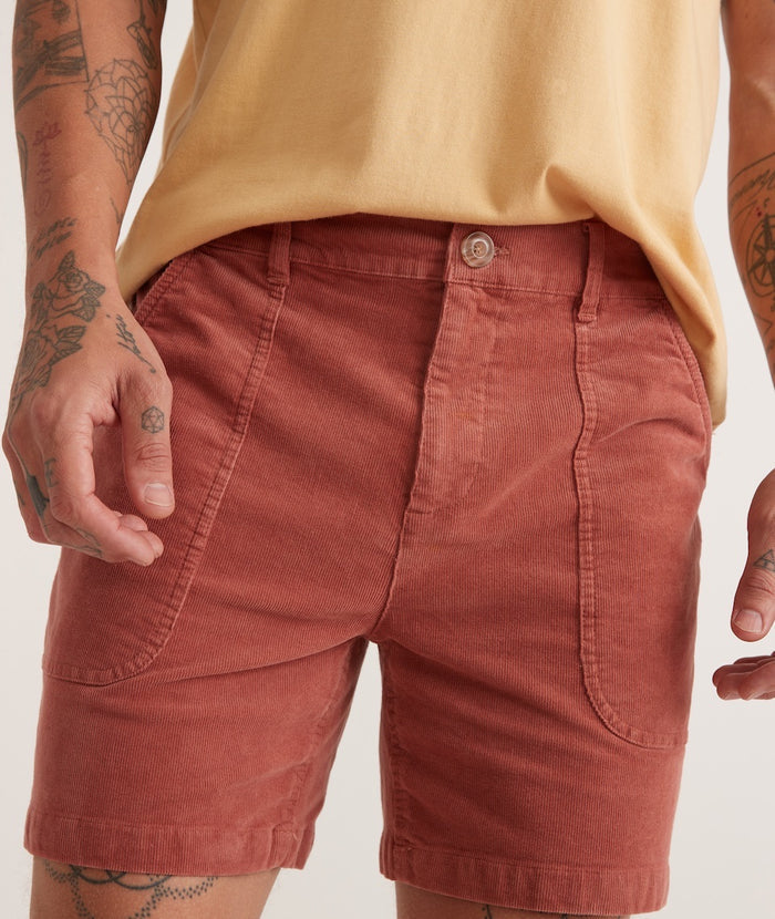 Marine Layer ARCHIVE CORD SHORT-MAHAGONY