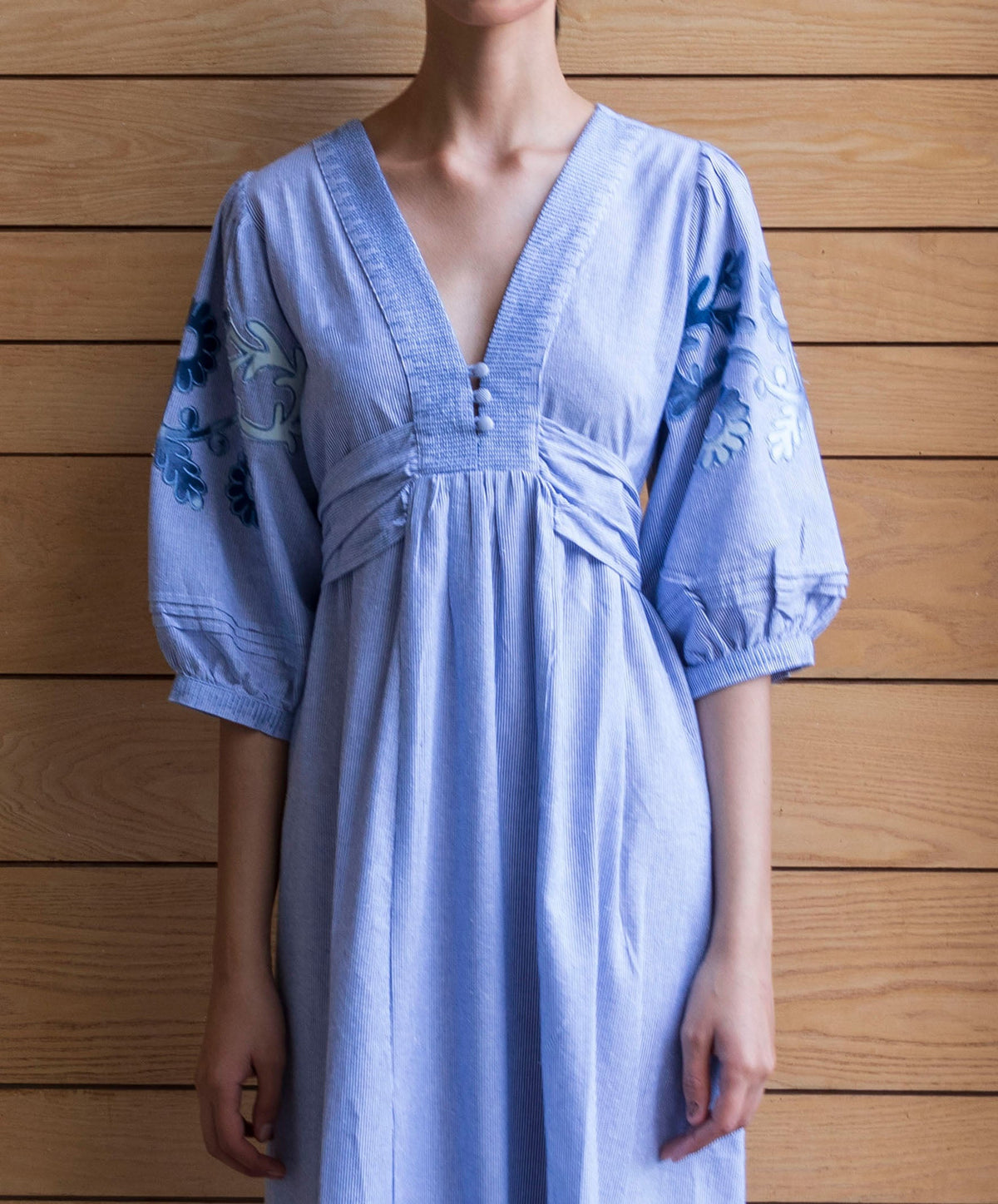 Rose and Rose - Begonia Cotton Dress - Blue Stripe
