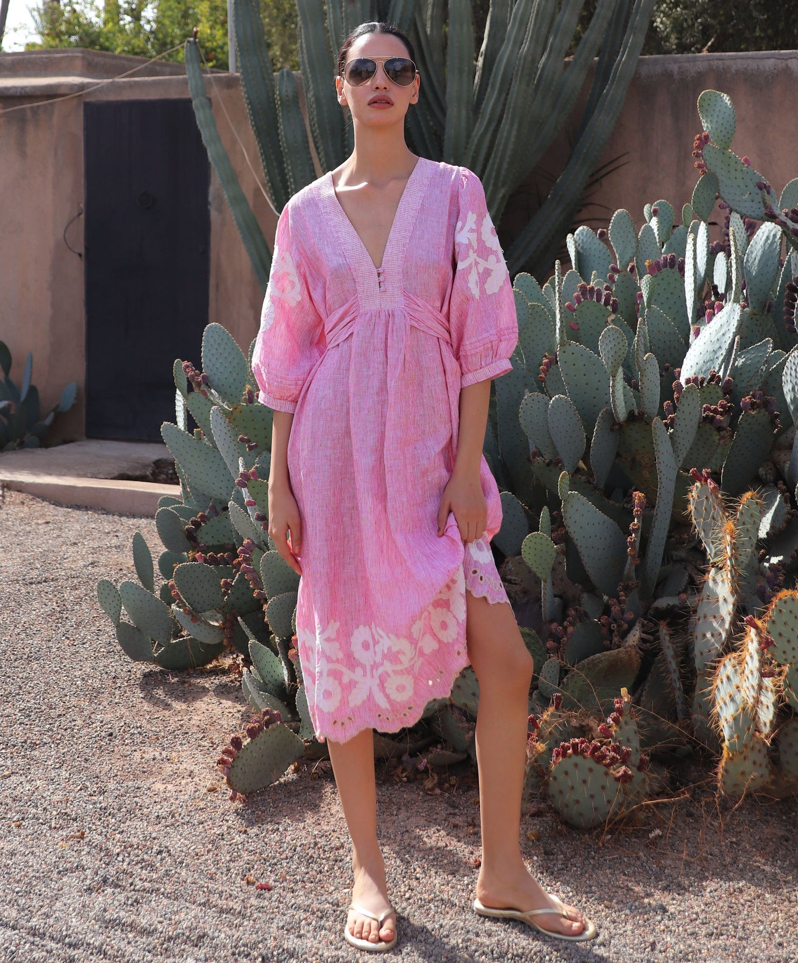 Rose and Rose - Begonia Cotton Dress - Red Stripe