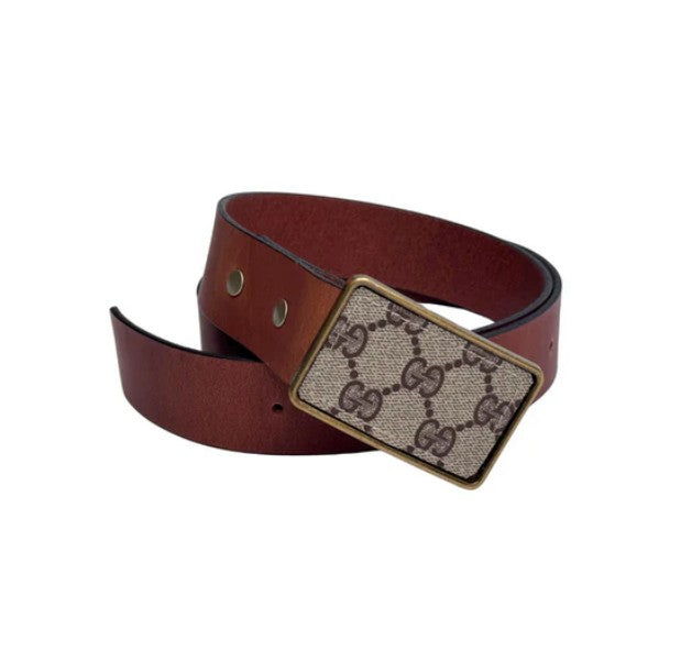 Beaudin Designs Boujee Belt Upcycled Gucci Leather Brown