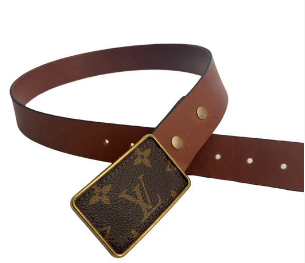 Beaudin Designs Boujee Belt | Upcycled Louis Vuitton & Leather Brown