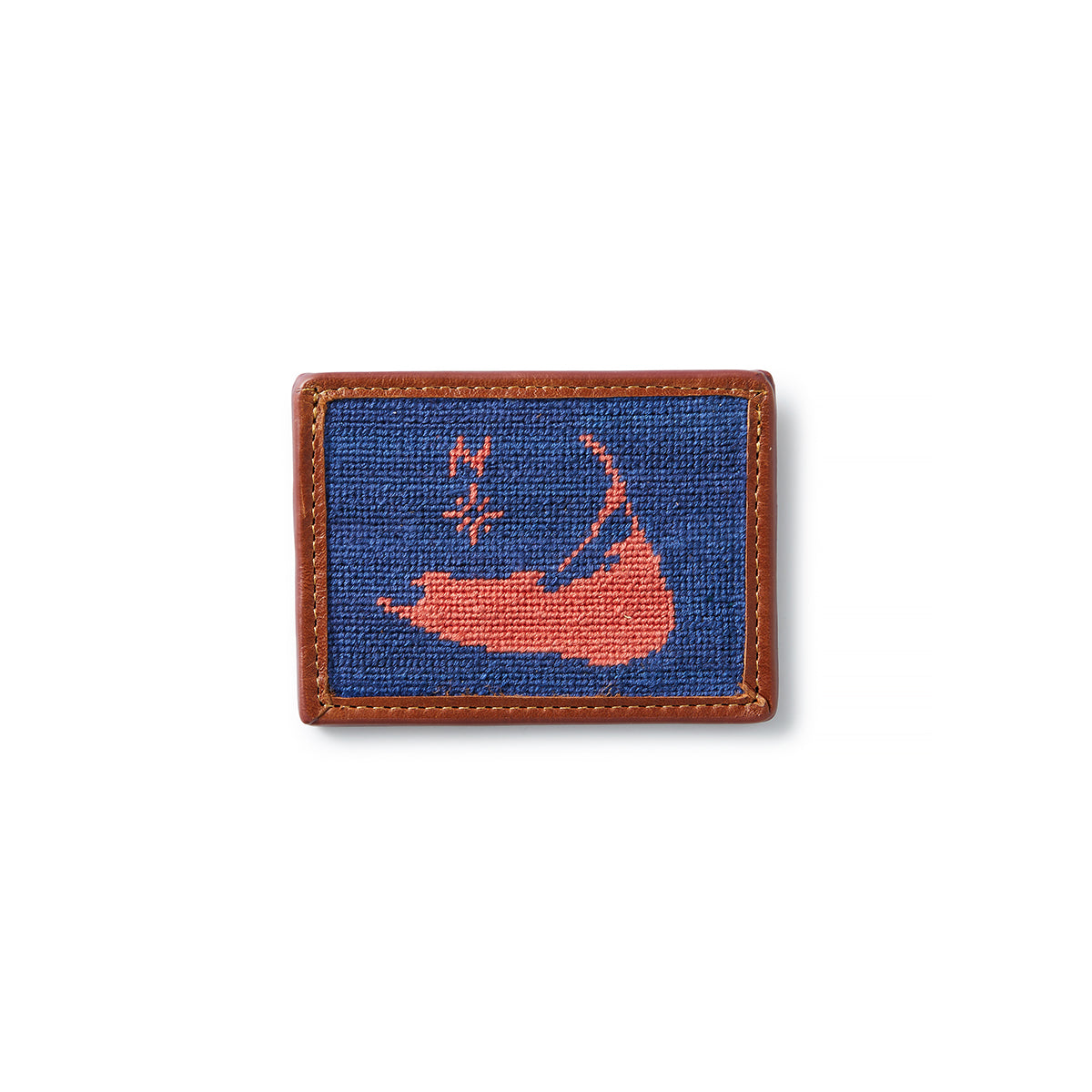 Smathers & Branson Nantucket Island Needlepoint Card Wallet - Navy