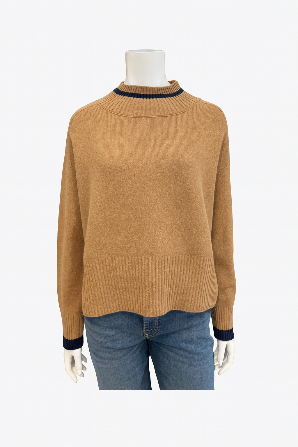 Cortland Park Hamilton Turtleneck Sweater Toffee/Navy