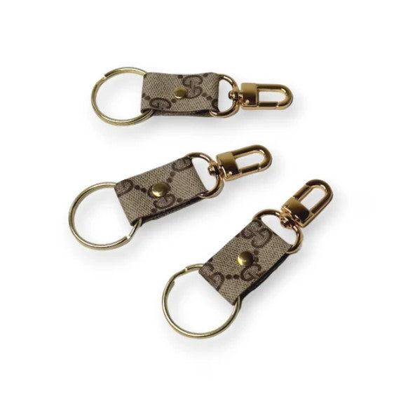 Beaudin Designs Clip Key Chain in Upcycled Gucci Canvas