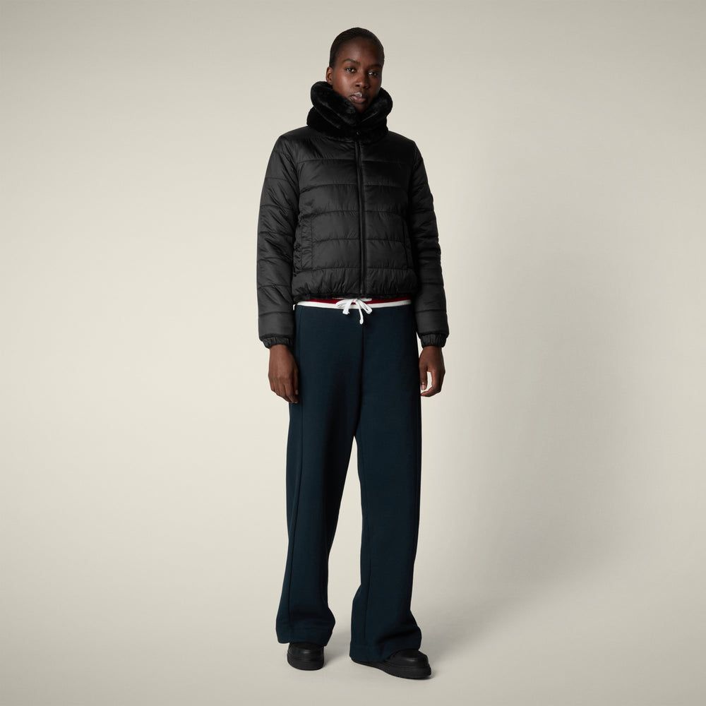 Save The Duck Jeon Women's Reversible Faux Fur Jacket Black