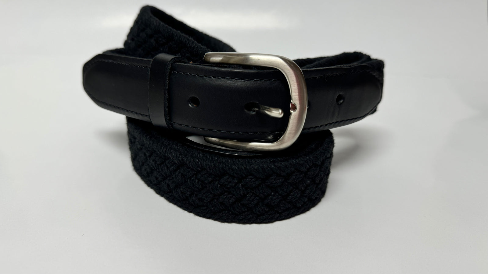 YRI Men's Braided Cotton Belt - Black