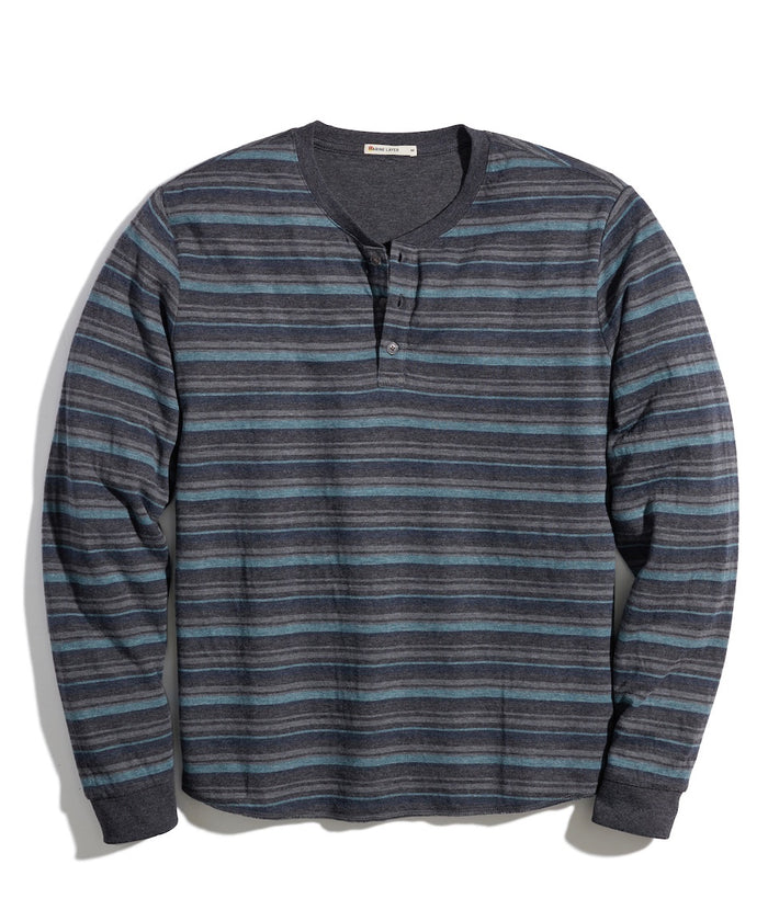 Marine Layer DK LS Novelty Stripe Henley (MT)-baja stripe