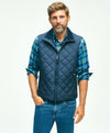 Brooks Brothers Water Repellent Diamond Quilted Vest Navy