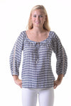 Walker &amp; Wade Peasant Top Navy Geo