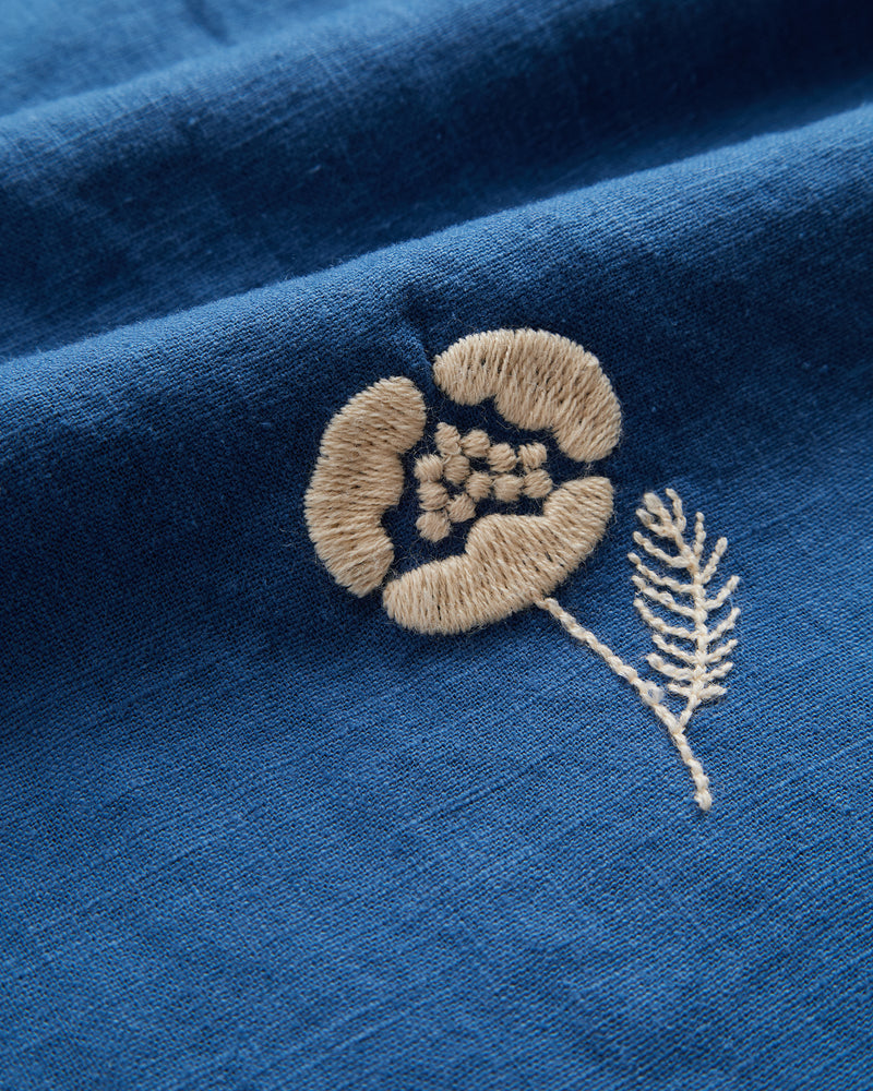 Portuguese Flannel - Embroidery Nature Ramie - Blue