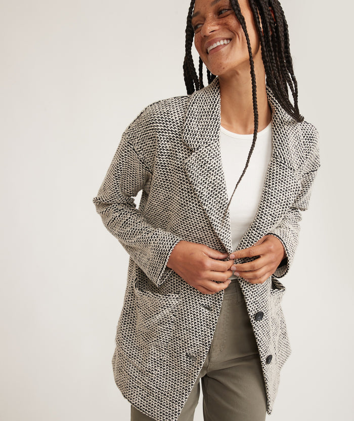 Marine Layer Birdseye Blazer Black/White