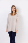 Sail to Sable V Neck Tunic Sweater-CAMEL