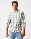 Billy Reid SHADOW PLAID TUSCUMBIA SHIRT-GREY/NATURAL