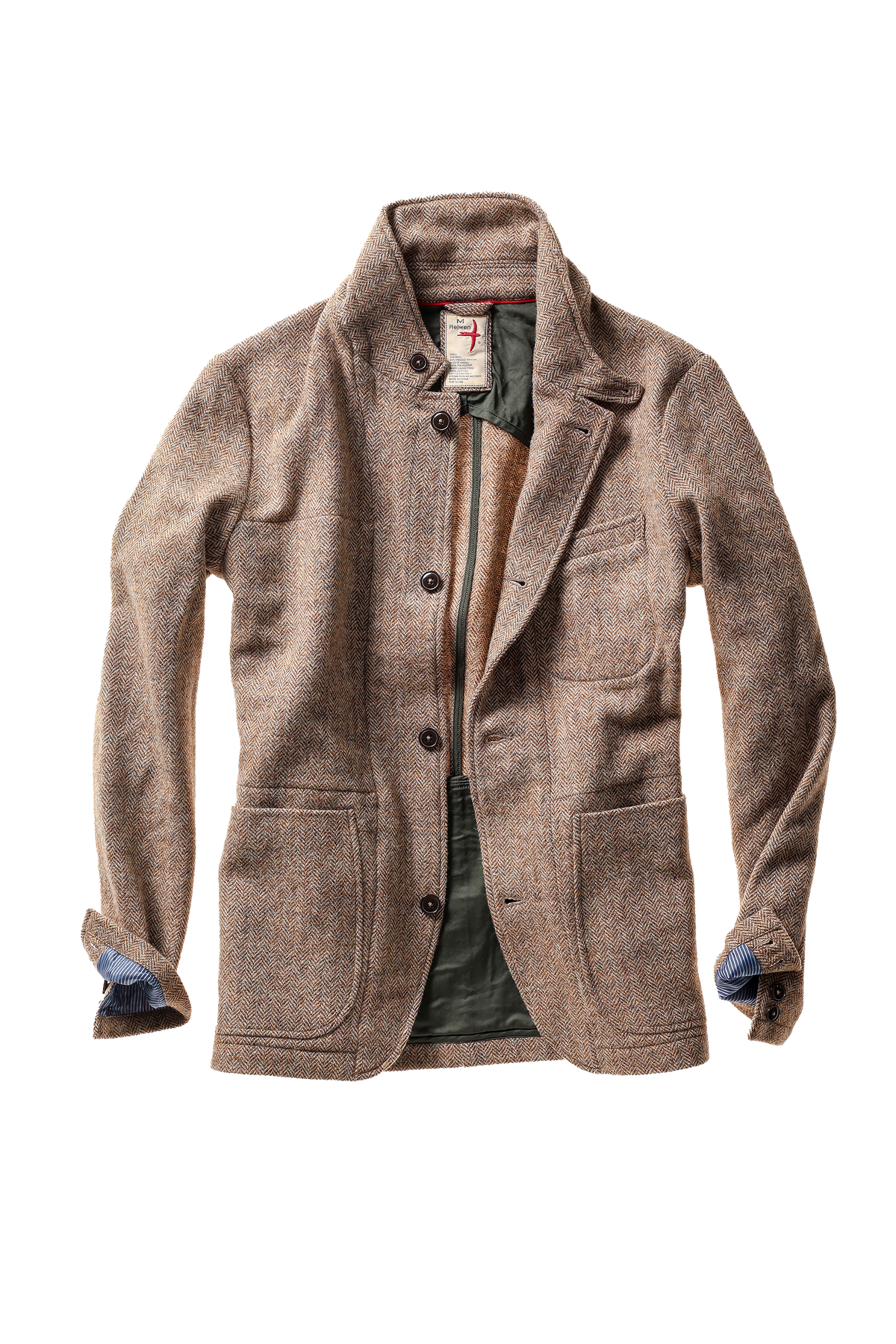 Relwen HERITAGE TRAP BLAZER ASH BROWN HERRINGBONE