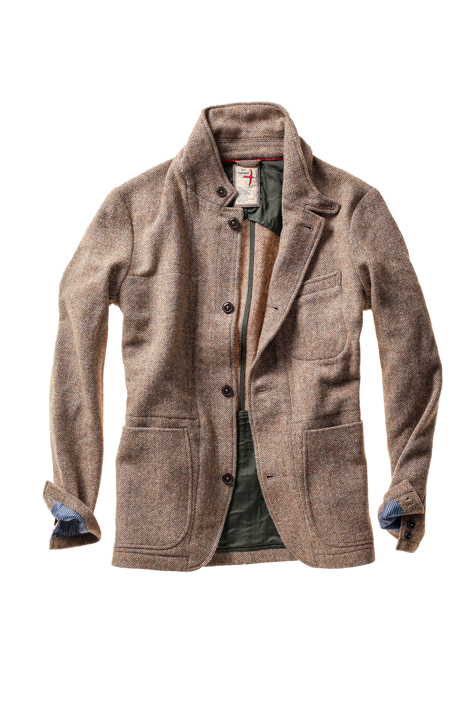 Relwen HERITAGE TRAP BLAZER ASH BROWN HERRINGBONE