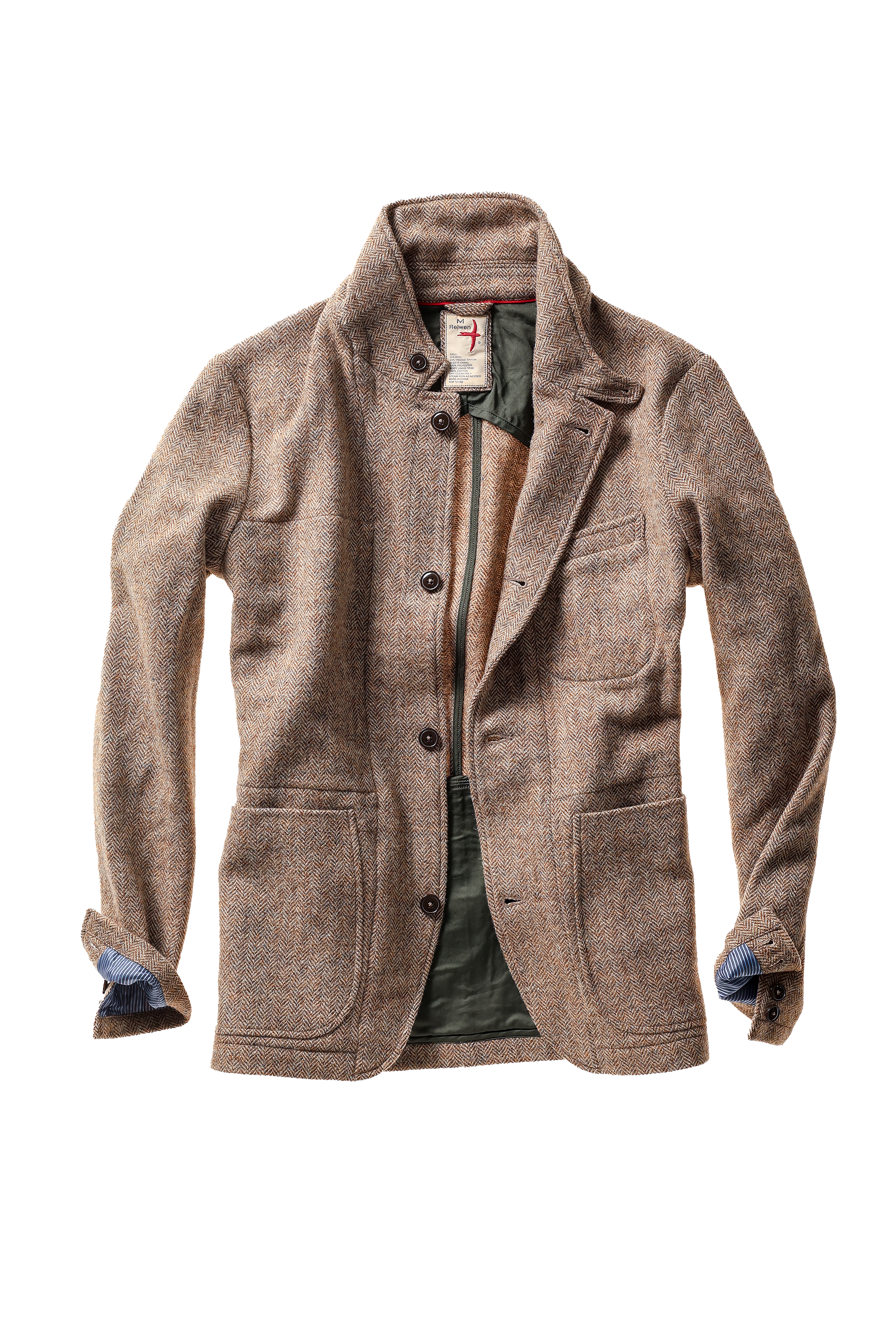 Relwen HERITAGE TRAP BLAZER ASH BROWN HERRINGBONE