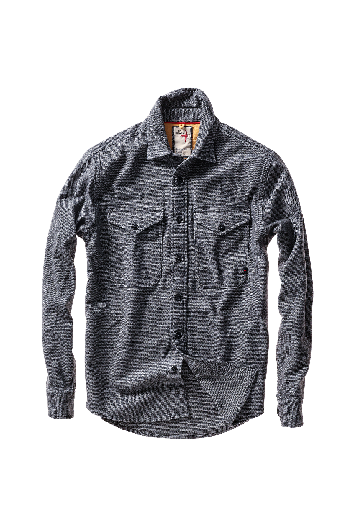 Relwen UTILITY WORKSHIRT CHARCOAL NAILHEAD