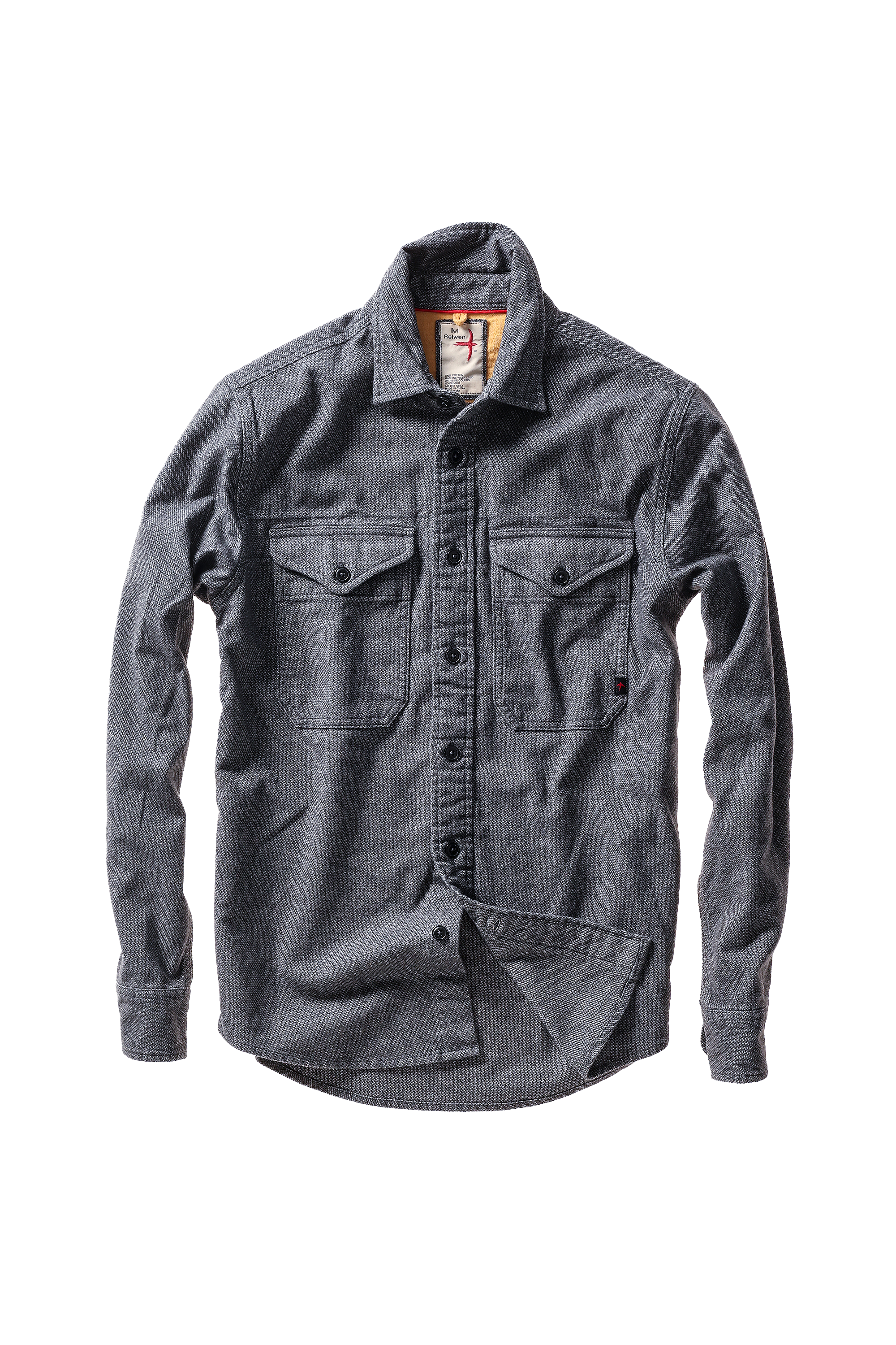 Relwen UTILITY WORKSHIRT CHARCOAL NAILHEAD