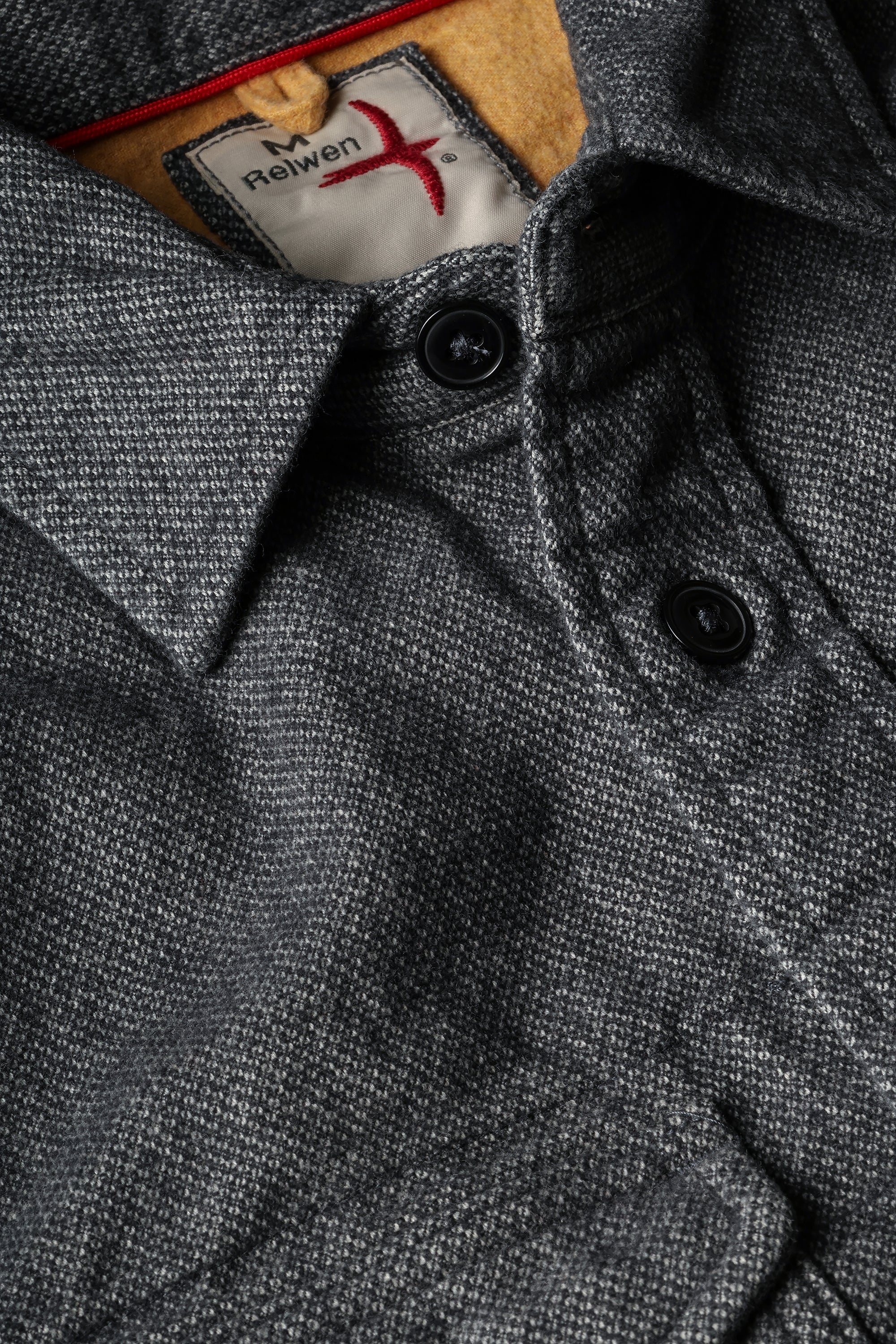 Relwen UTILITY WORKSHIRT CHARCOAL NAILHEAD