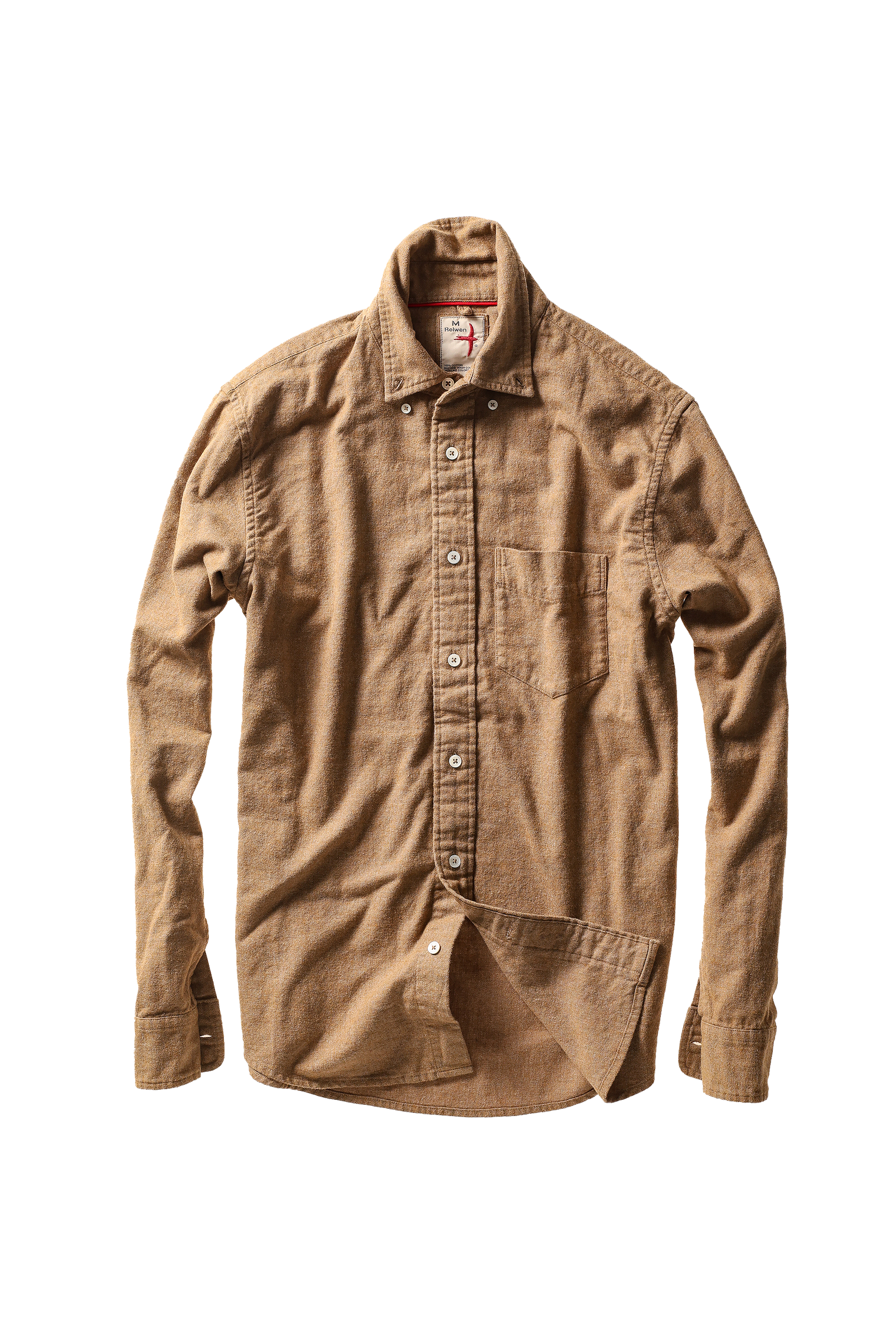 Relwen FLYWEIGHT FLANNEL SHIRT DK HONEY TWILL