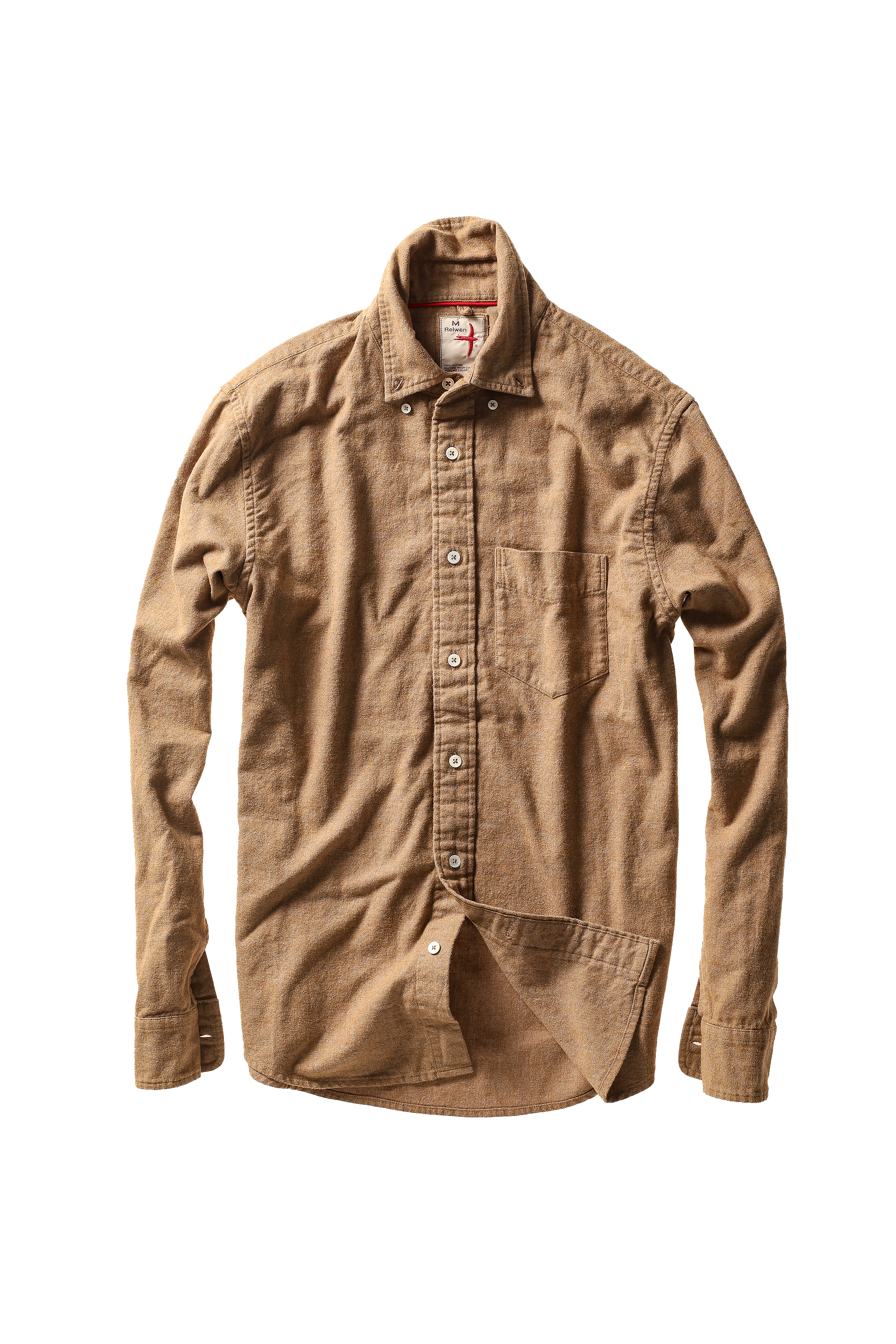Relwen FLYWEIGHT FLANNEL SHIRT DK HONEY TWILL