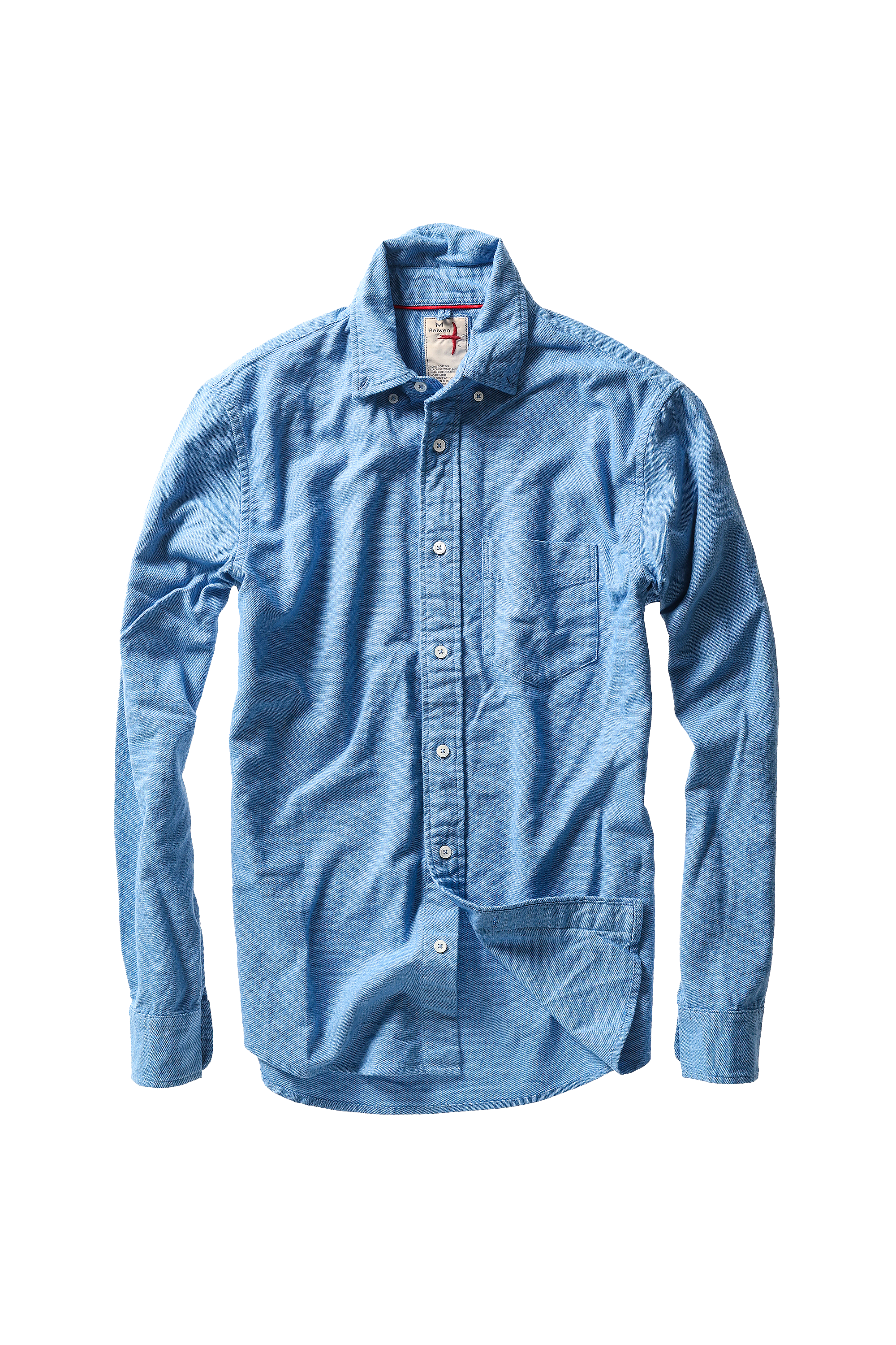 Relwen FLYWEIGHT FLANNE SHIRT FRENCH BLUE TWILL