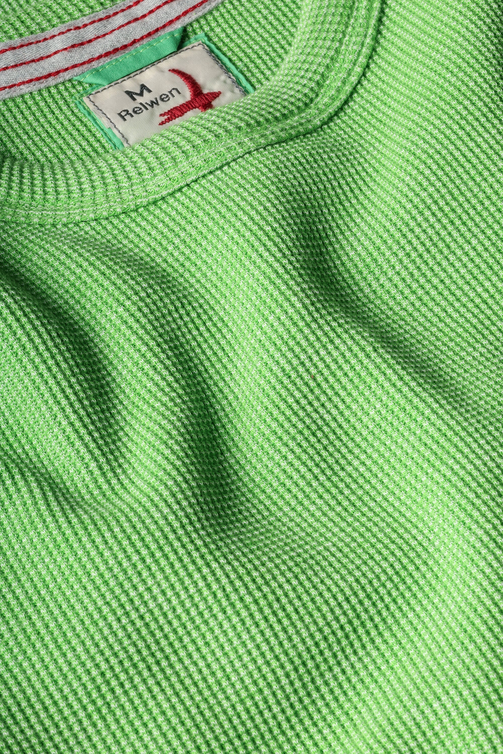Relwen BI-WAFFLE CREWNECK SHIRT LAWN GREEN