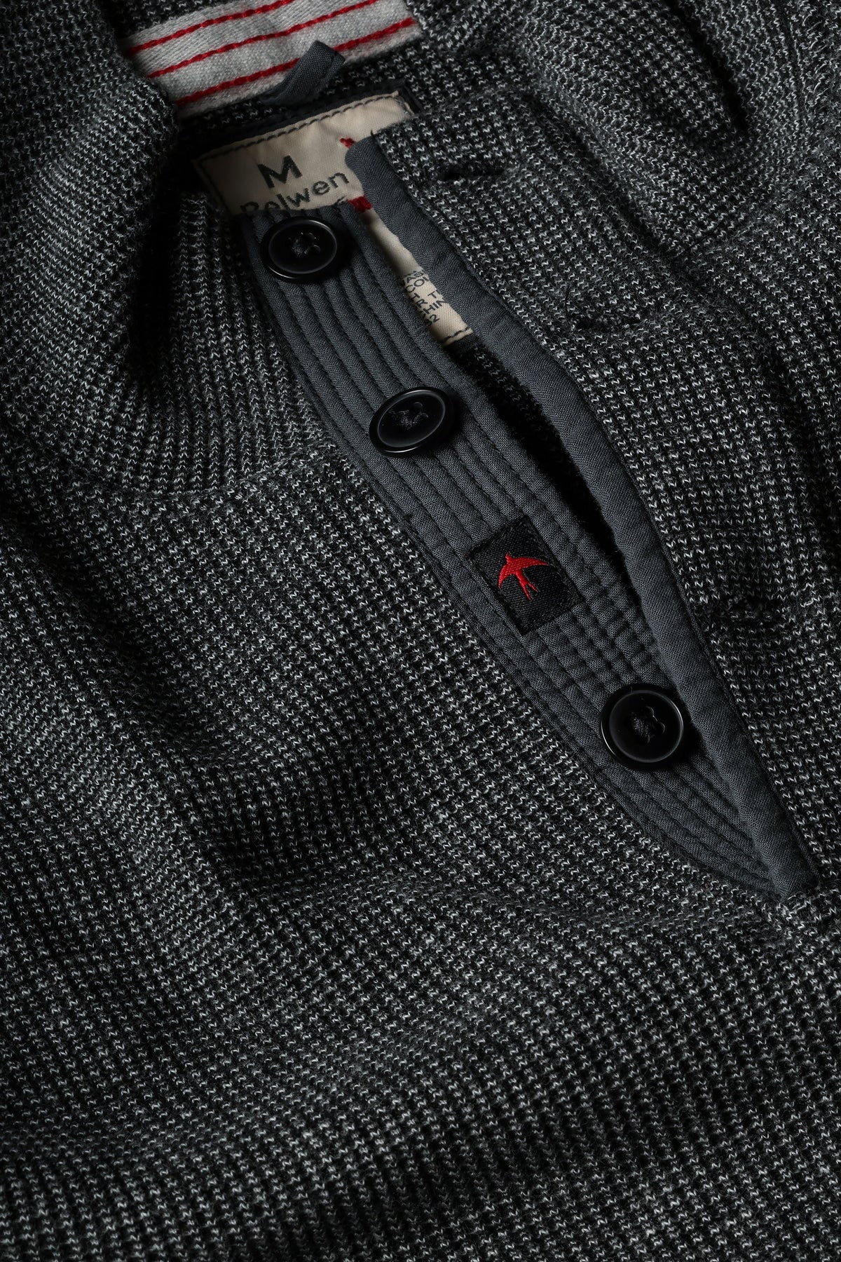 Relwen Bi-Waffle Mock Neck Shirt Charcoal