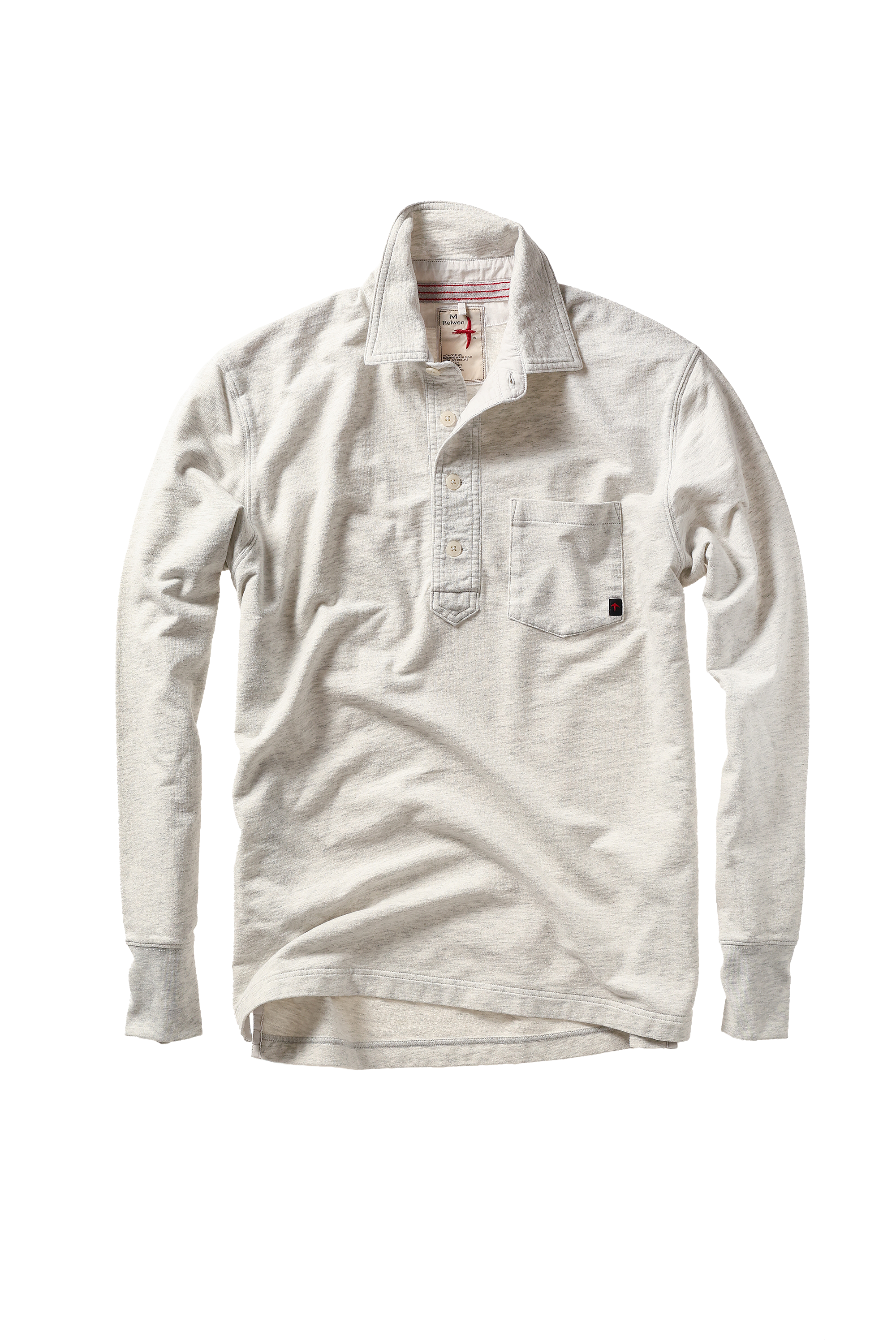 Relwen MARINER POLO SHIRT BONE HEATHER