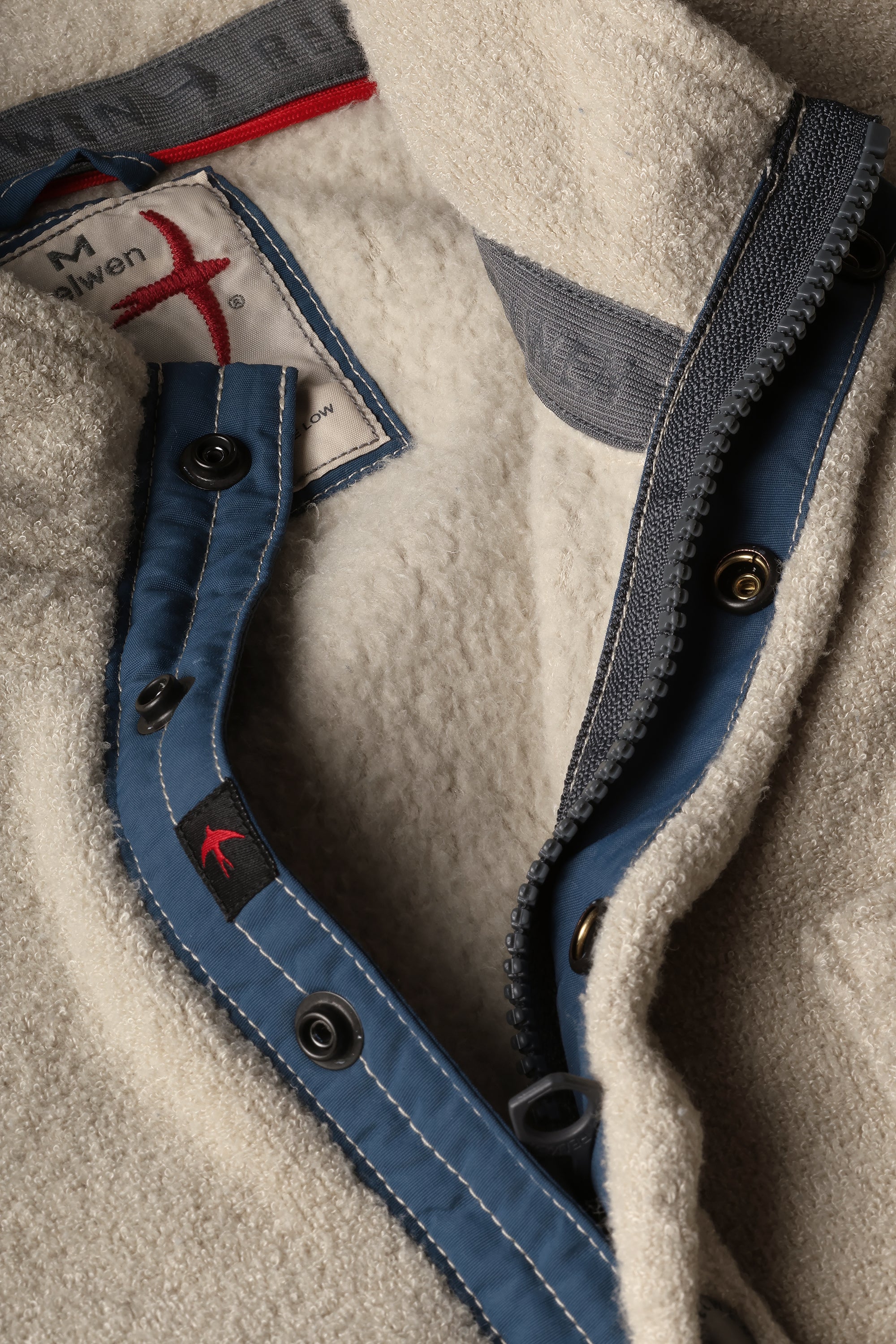 Relwen TERRY SNAP-ZIP MOCK PULLOVER BISCUIT