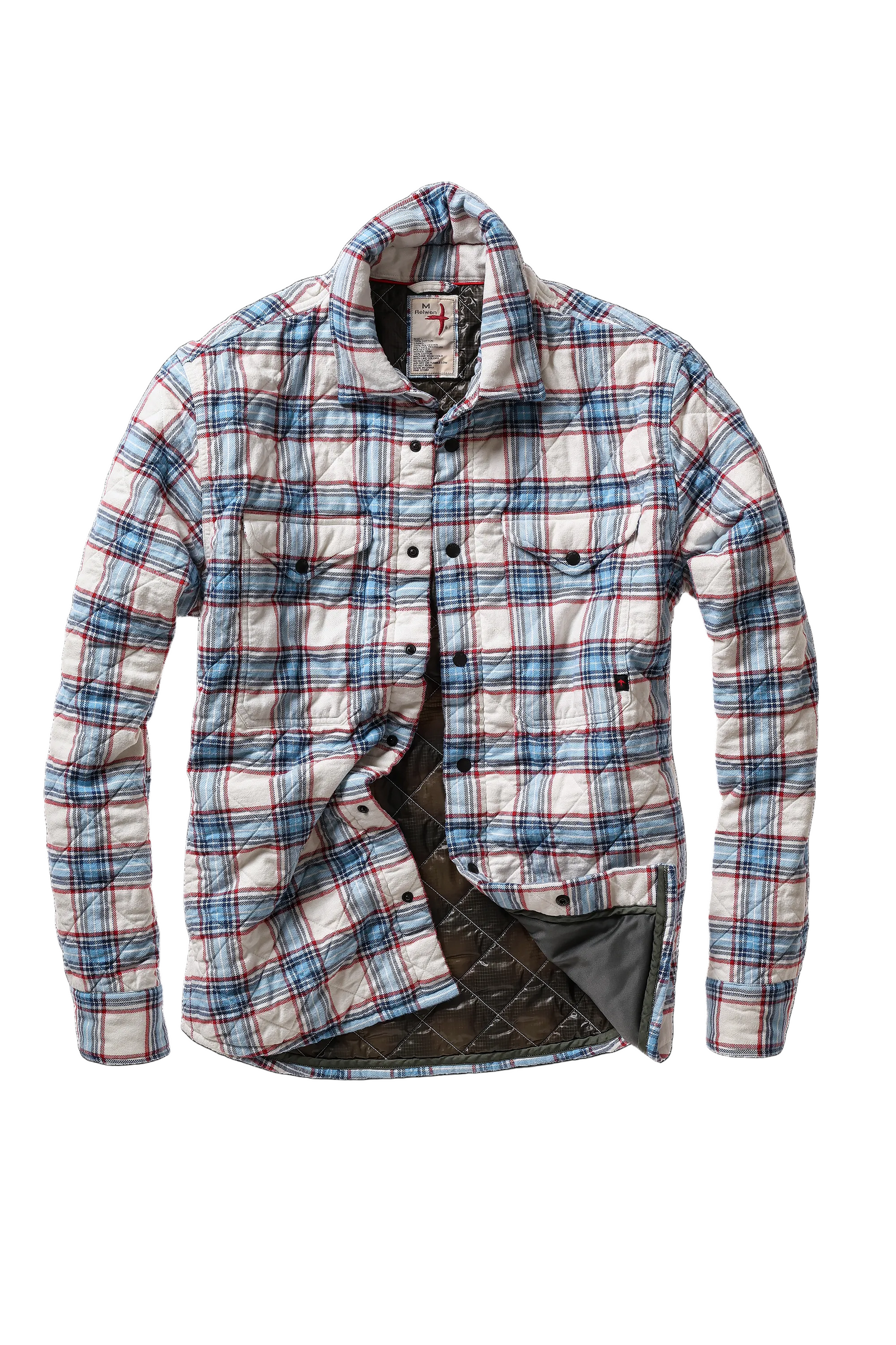 Relwen - Qltd Flannel Shirtjacket - White Multi Plaid