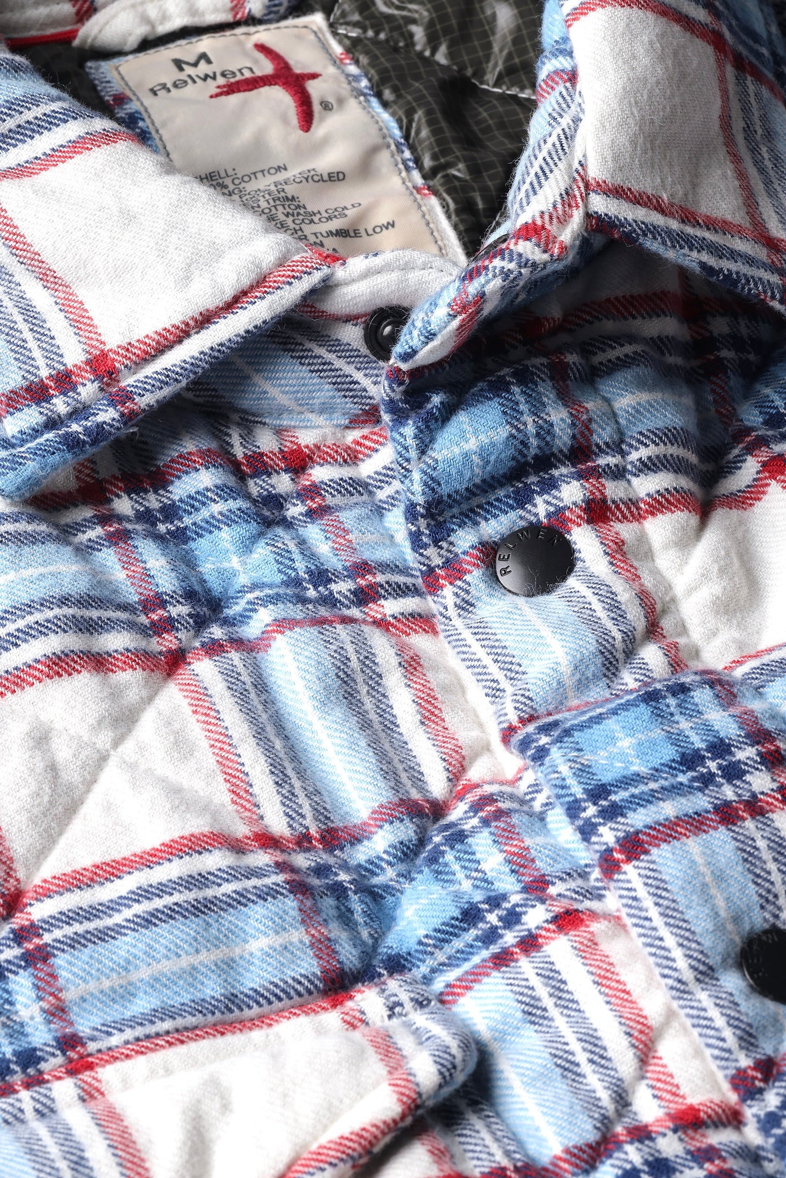 Relwen - Qltd Flannel Shirtjacket - White Multi Plaid