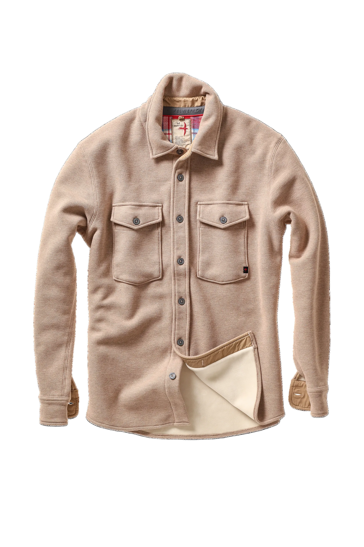 Relwen - Pique Fleece Workshirt - Camel Hthr