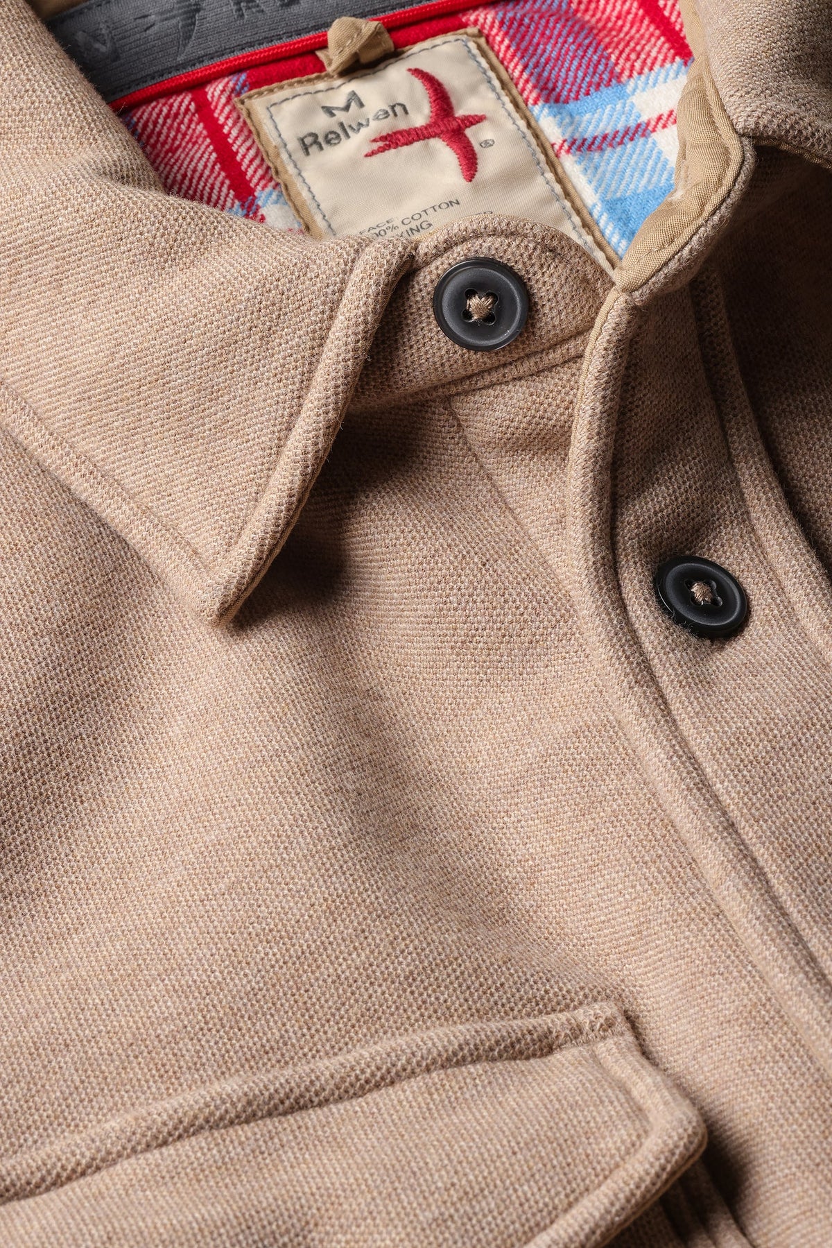 Relwen - Pique Fleece Workshirt - Camel Hthr