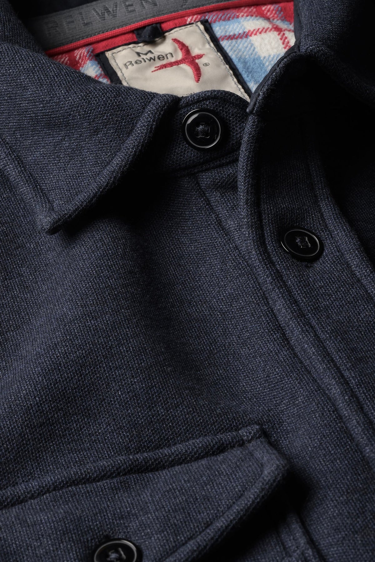 Relwen - Pique Fleece Workshirt - Brt Navy Hthr