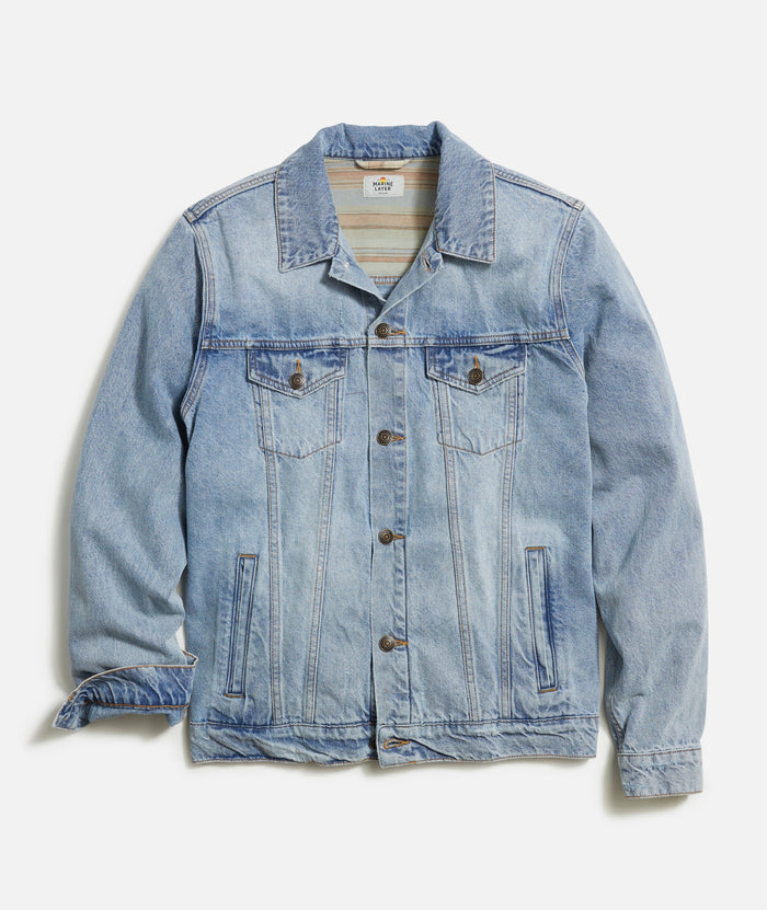 Marine Layer Denim Trucker Jacket-medium wash