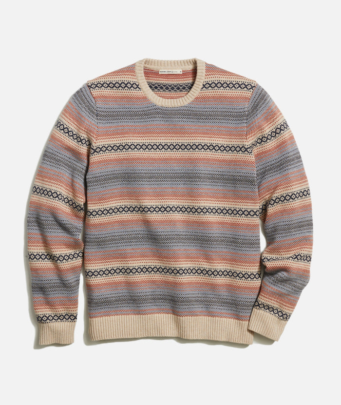 Marine Layer Jacquard Crew Sweater-multi stripe