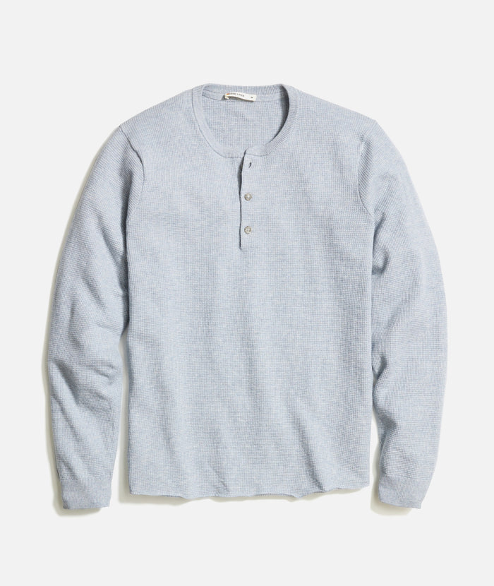 Marine Layer Sweater Henley-misty heather