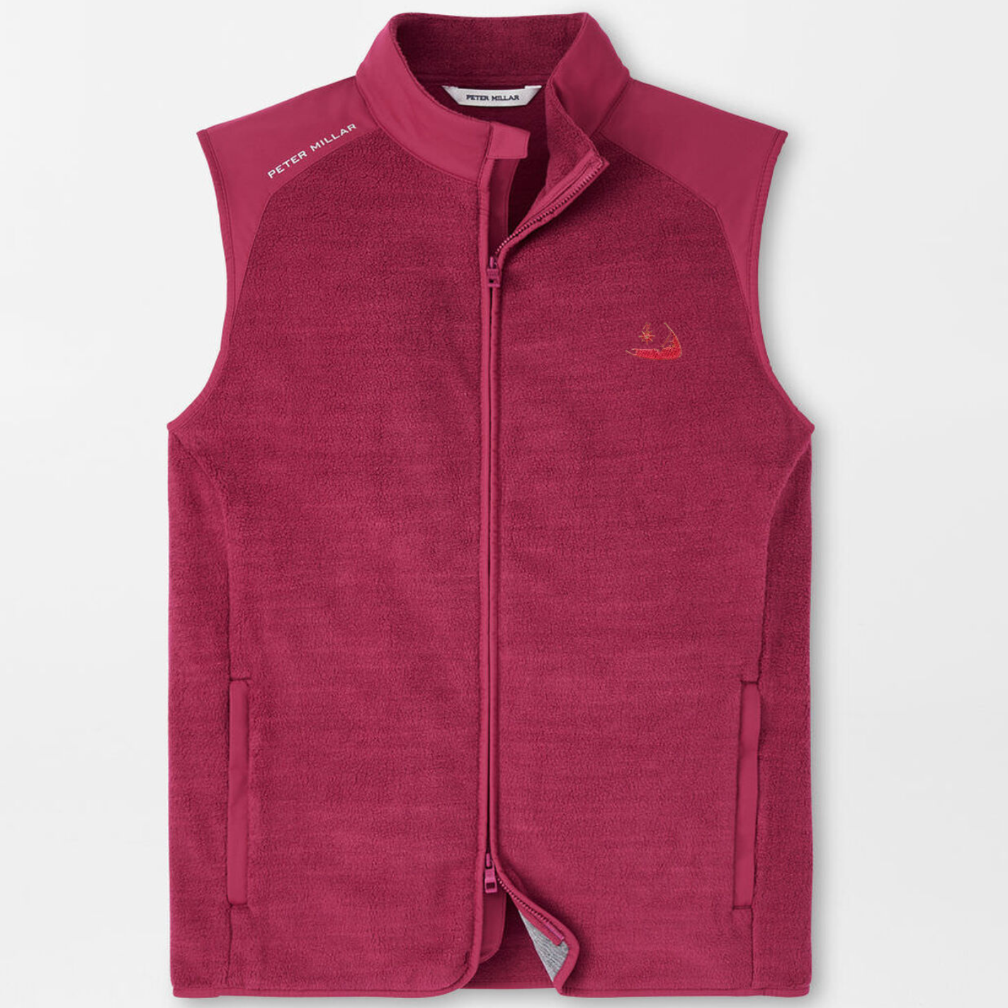 Peter Millar Fade Vest-Pomegrante with Island Logo