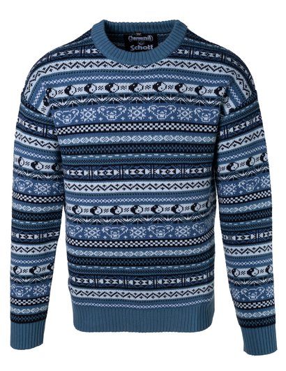 Schott NYC x Grateful Dead Fairisle Crew - Blue