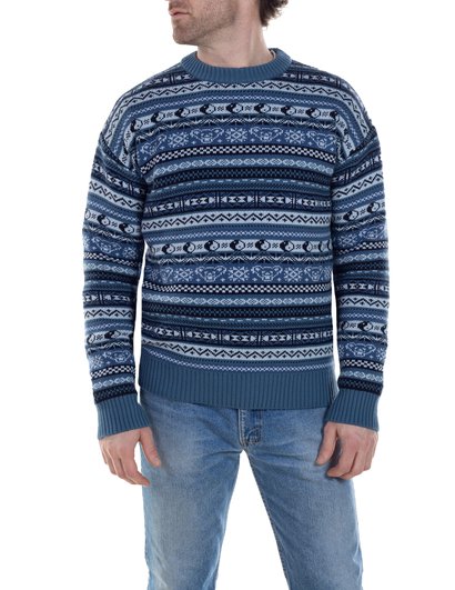 Schott NYC x Grateful Dead Fairisle Crew - Blue